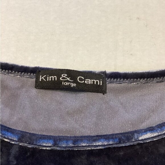 Kim & Cami Blue Velvet Large Blouse - Picture 6 of 10
